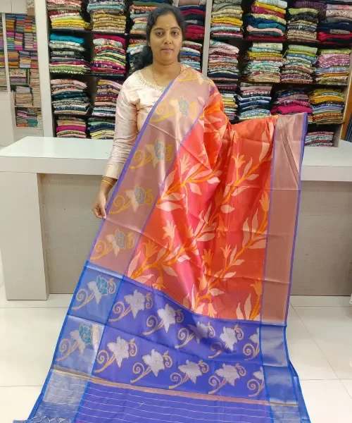 Pochampalli Soft Silk - Orange
